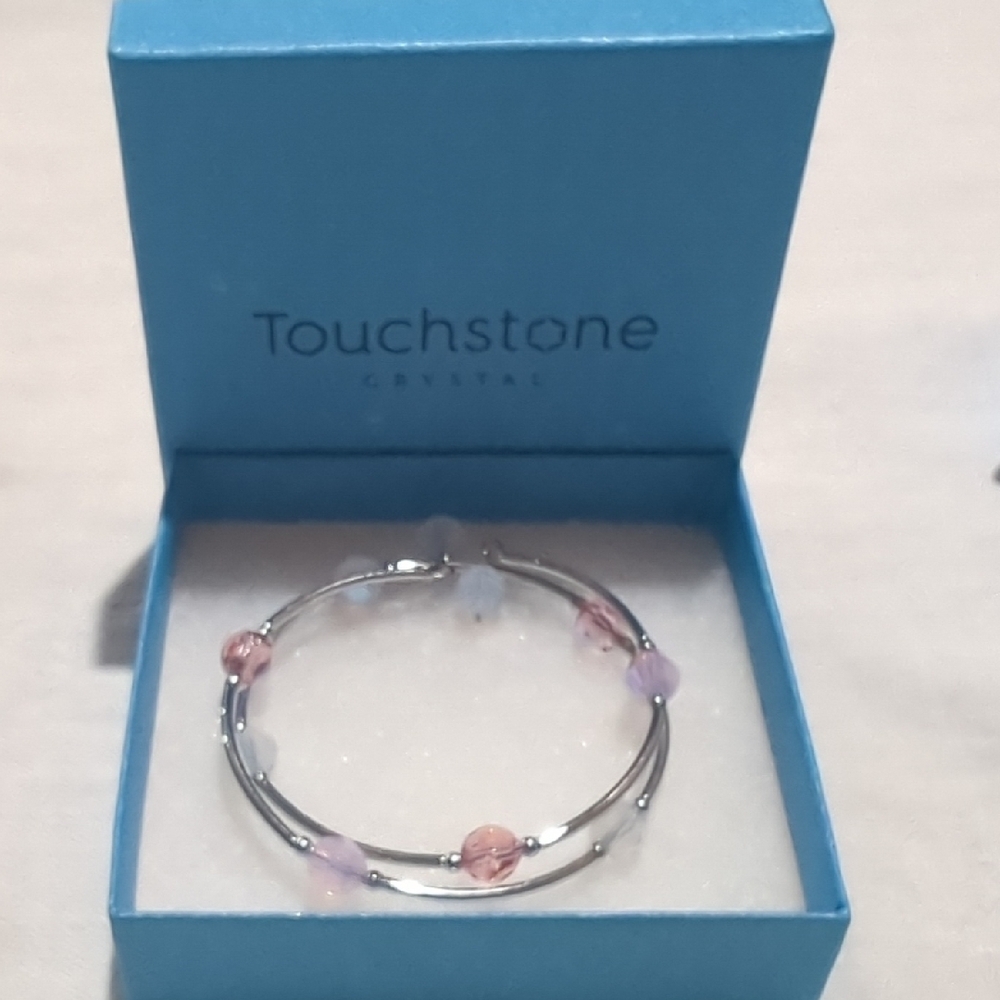 Touchstone Crystal Silver and Pink Bracelet